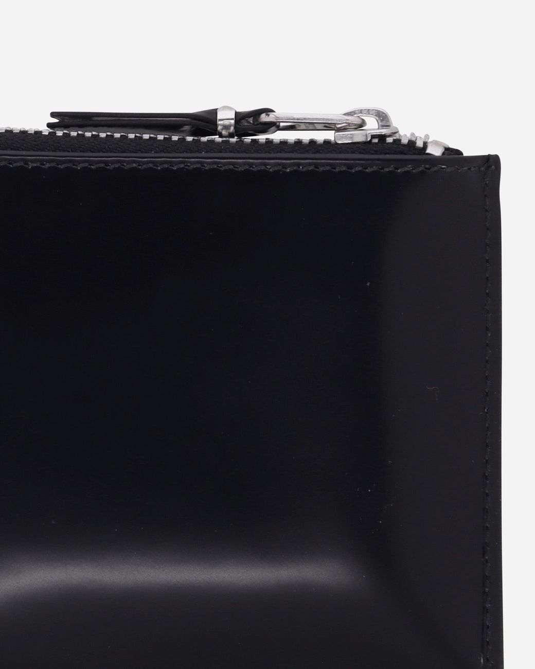 Comme des Garçons Mirror Inside Zip Around Wallet Black / Silver for men