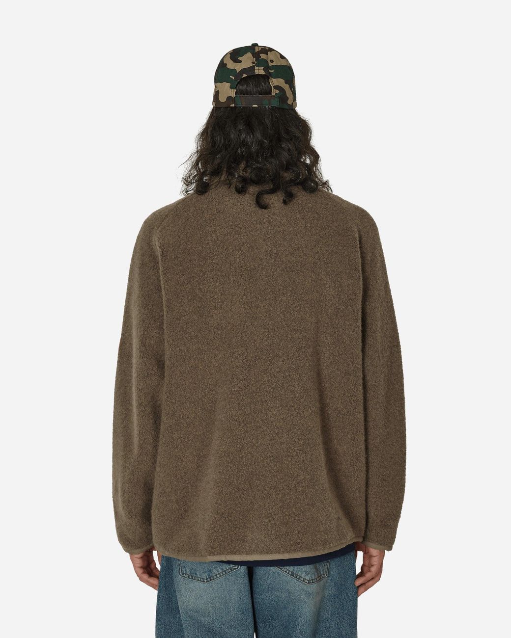 Cav Empt Wool Boa Fleece Zip Up Jacket Khaki in Brown for Men