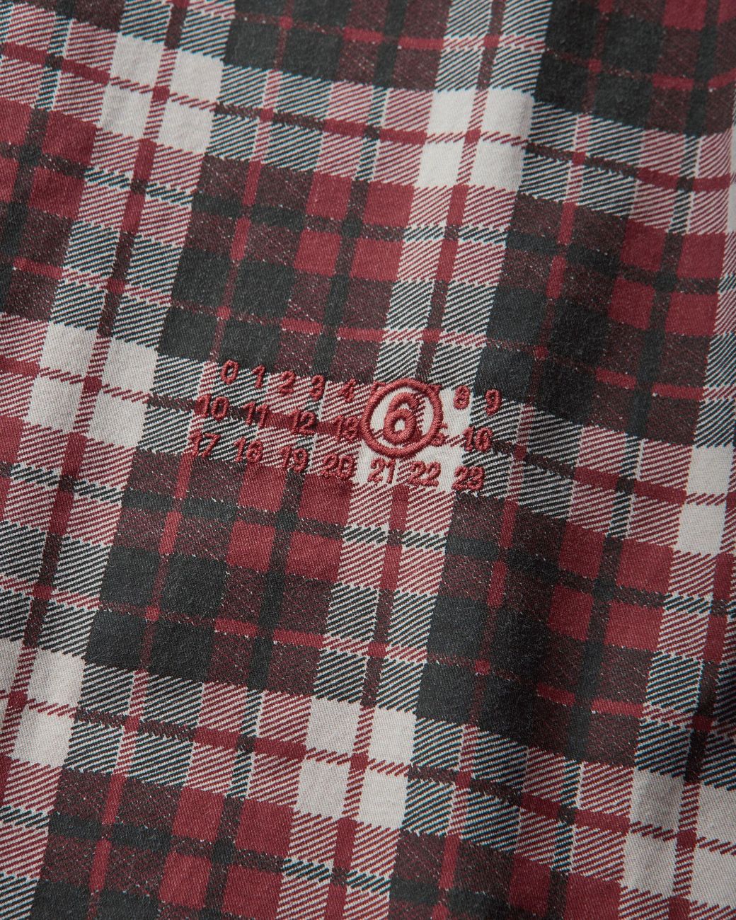 MM6 by Maison Margiela Multicolor Men S Logo Embroidery Shirt Red / Black / Off White for men