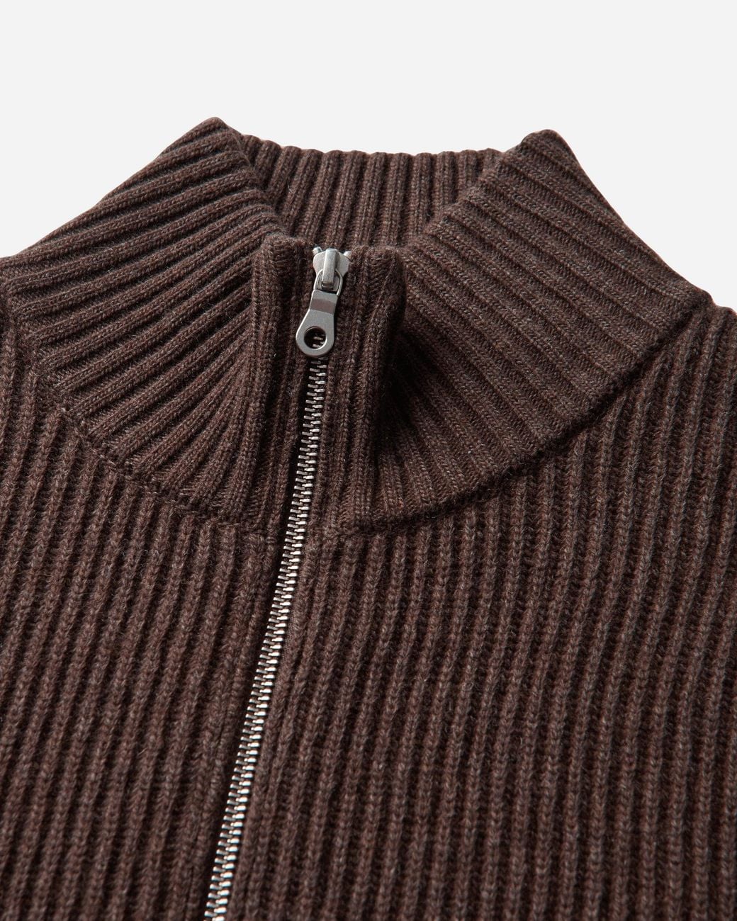 BERNER KUHL Brown Shrunk Full Zip Sweater Drained Bistre for men