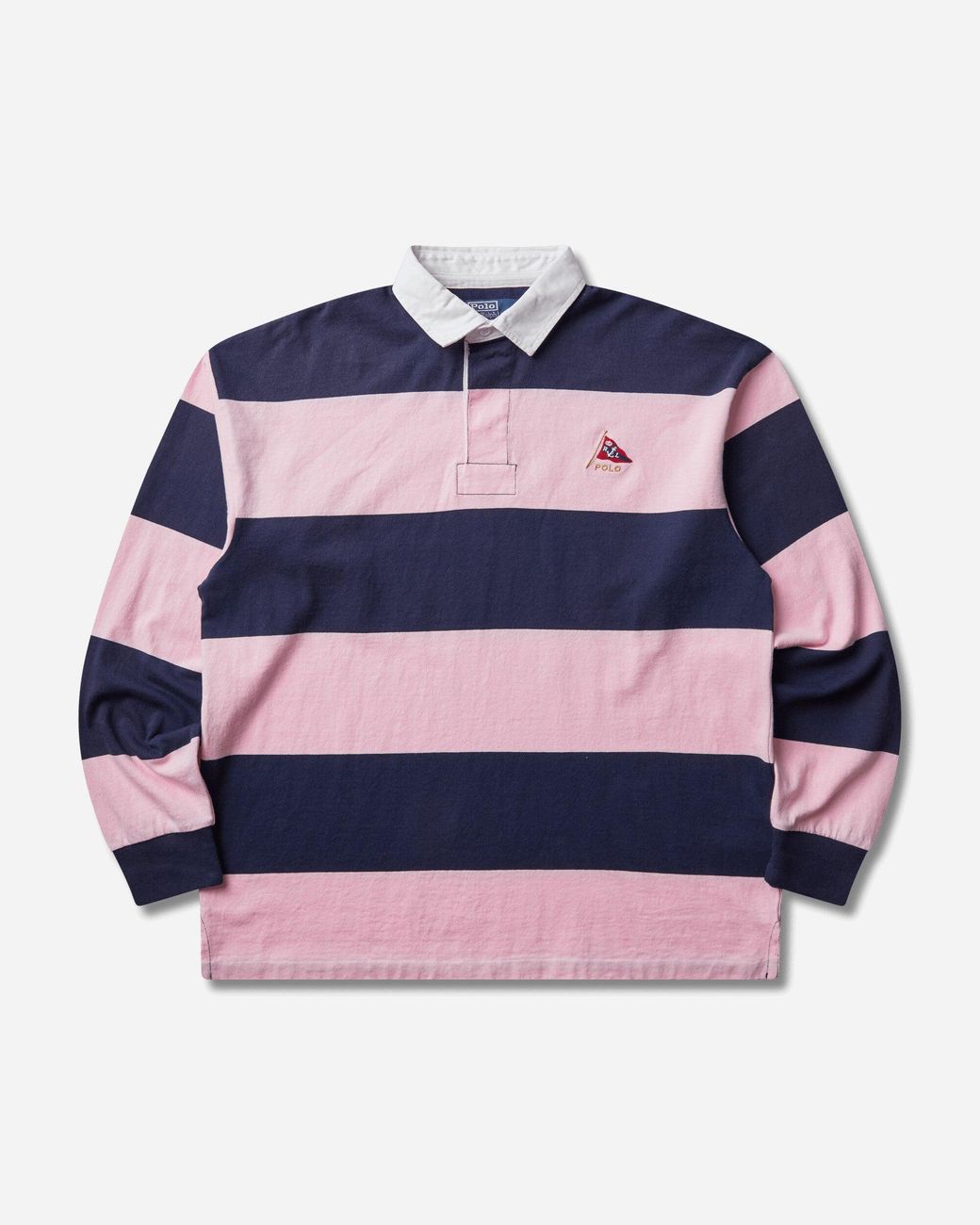 Polo Ralph Lauren Blue Men S Big Fit Striped Jersey Rugby Shirt Newport Navy / for men