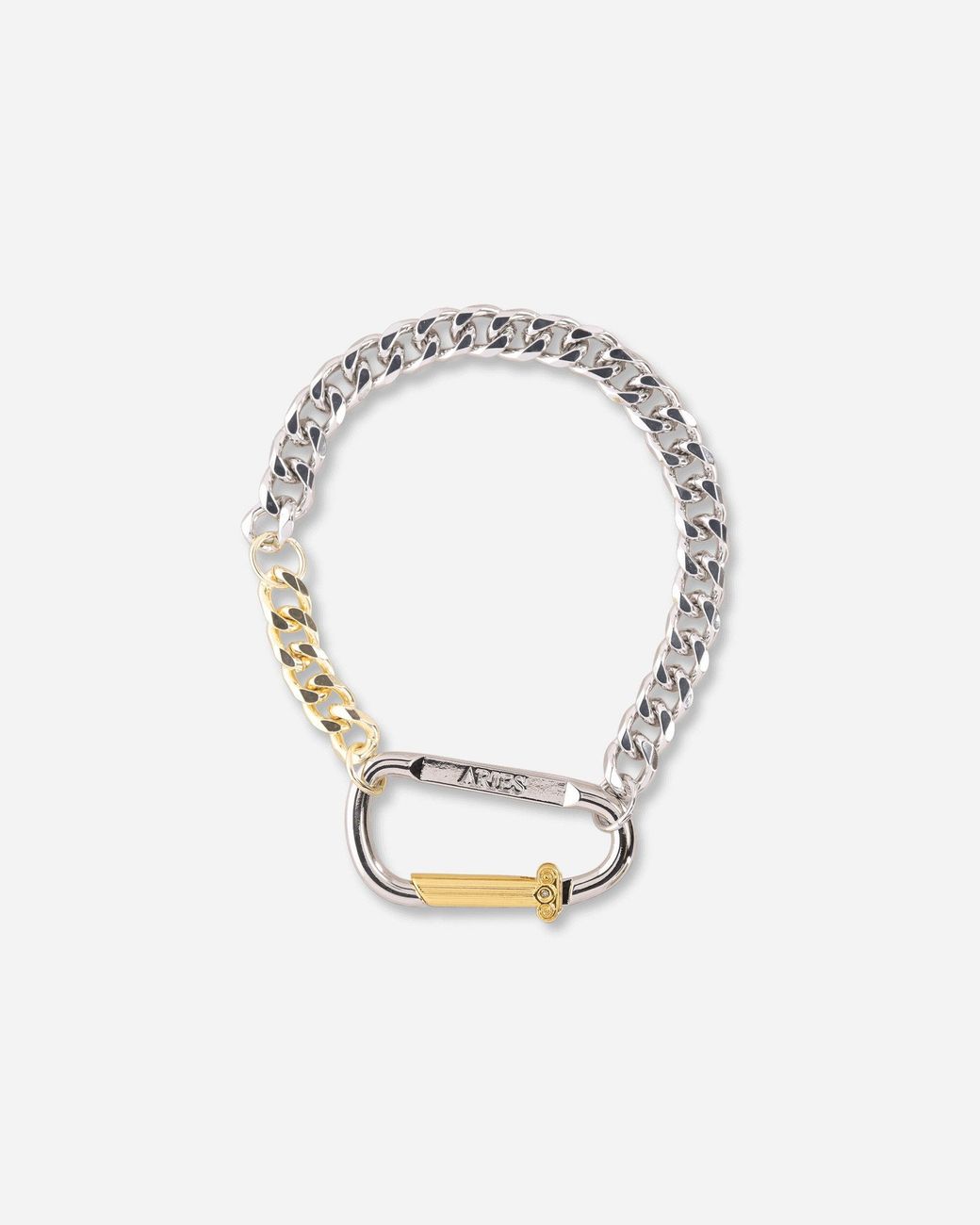 Aries Metallic Column Carabiner Necklace for men