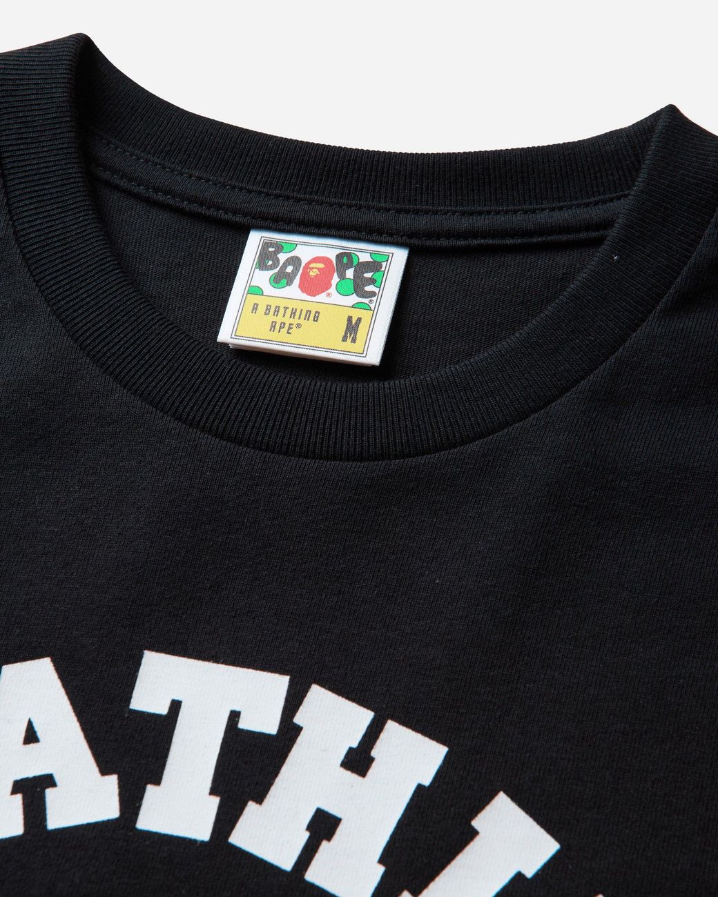 A Bathing Ape Black Men S College Longsleeve T-shirt for men