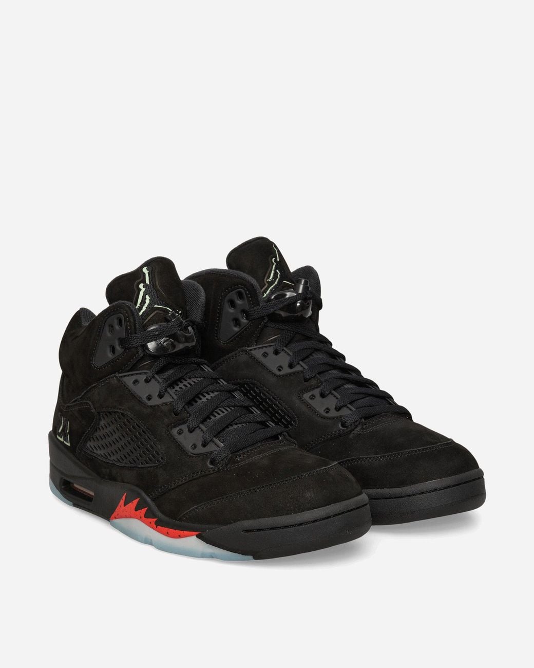 Nike Black Air Jordan 5 Halloween Sneakers / Picante Red for men
