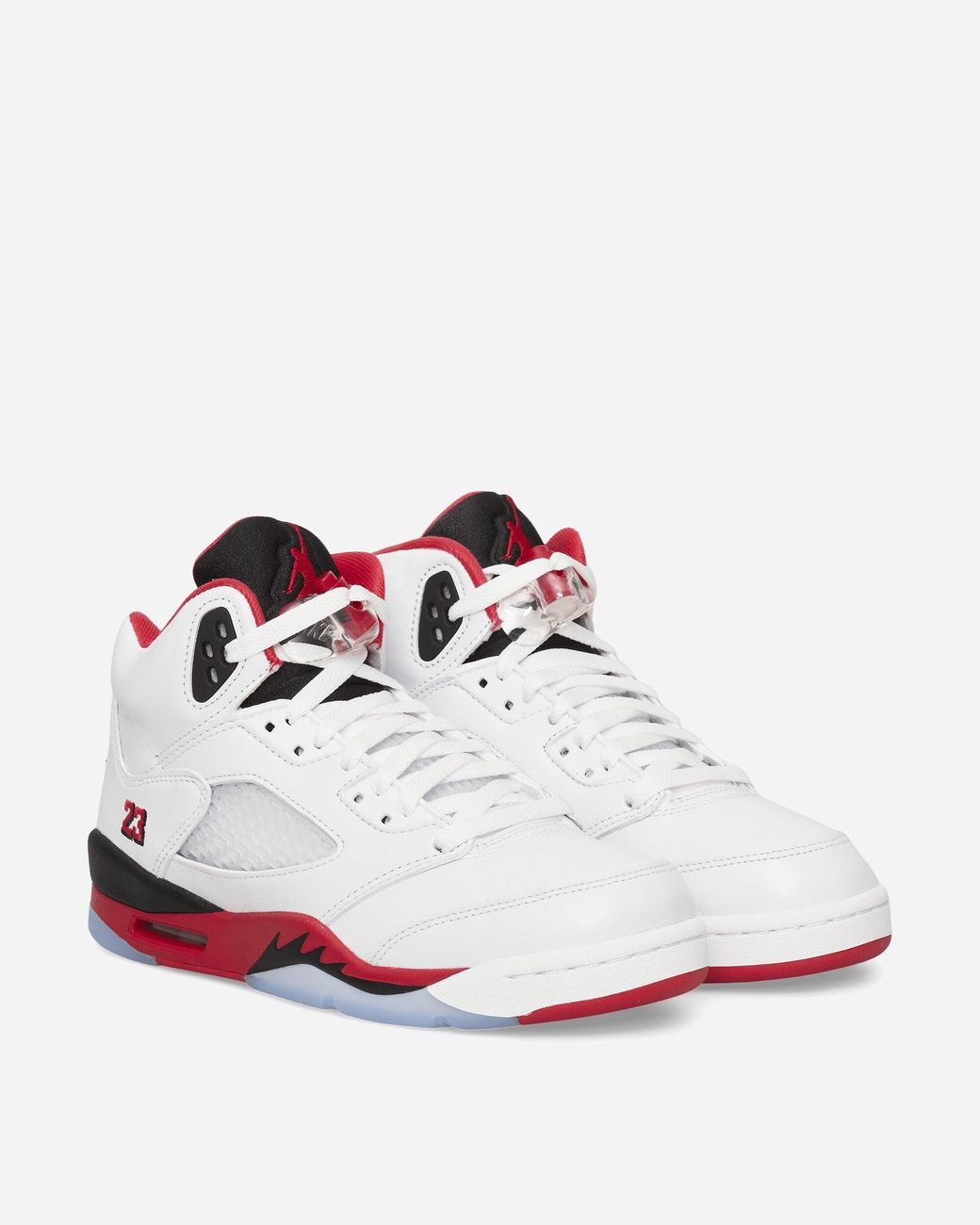 Nike White Air Jordan 5 (gs) Sneakers Fire Red Black Tongue for men