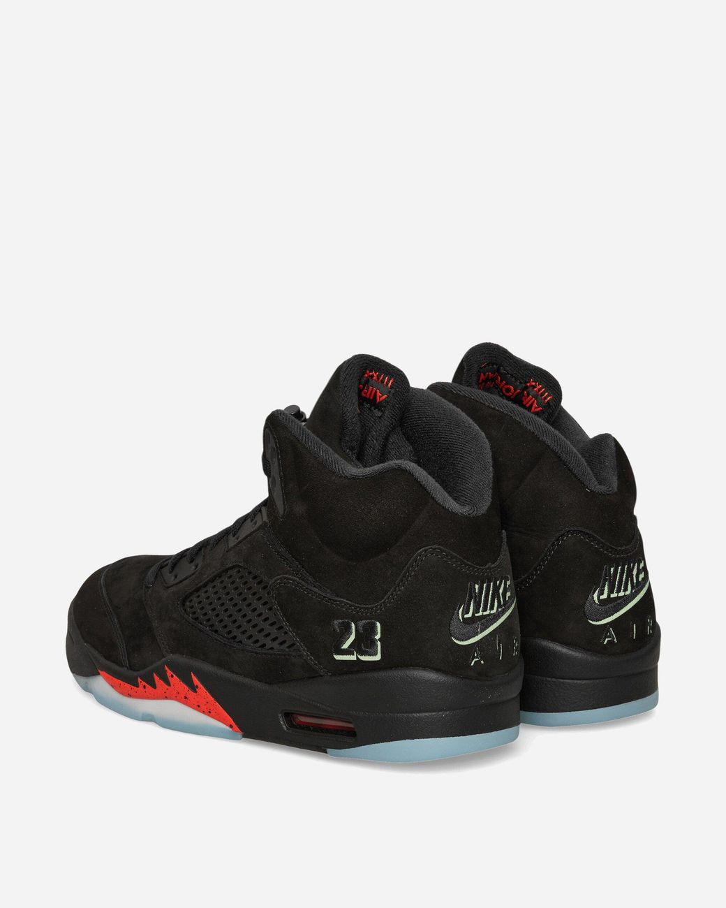 Nike Black Air Jordan 5 Halloween Sneakers / Picante Red for men