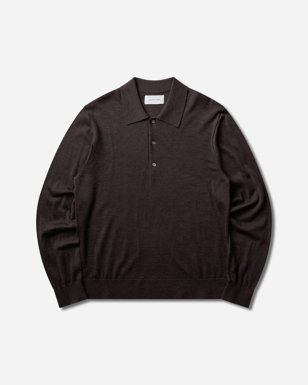 BERNER KUHL Black S Wool Polo Chocolate for men