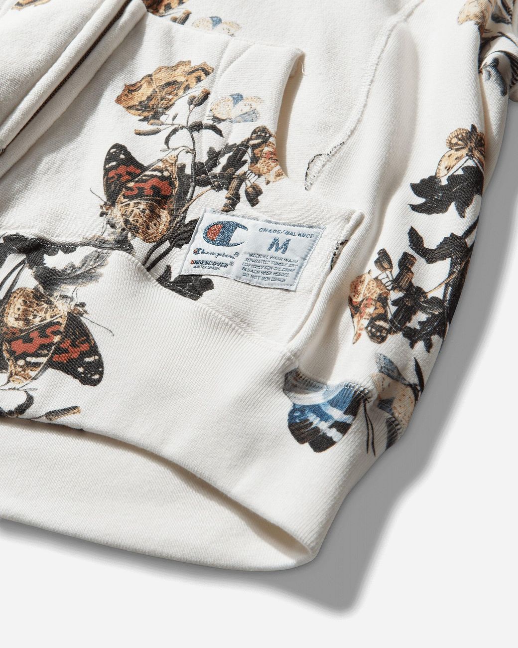 Undercover White S Champion All-Over Print Fleece Zip Hoodie Ivory Base for men
