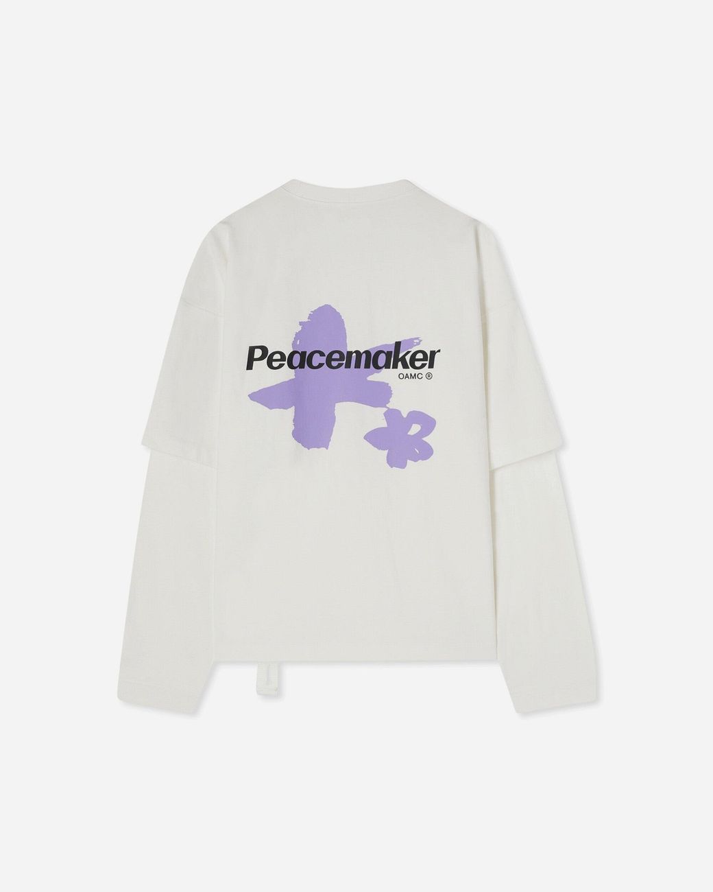 Oamc Peacemaker White Men S Painted Double Layer Boxy T-shirt Snow for men