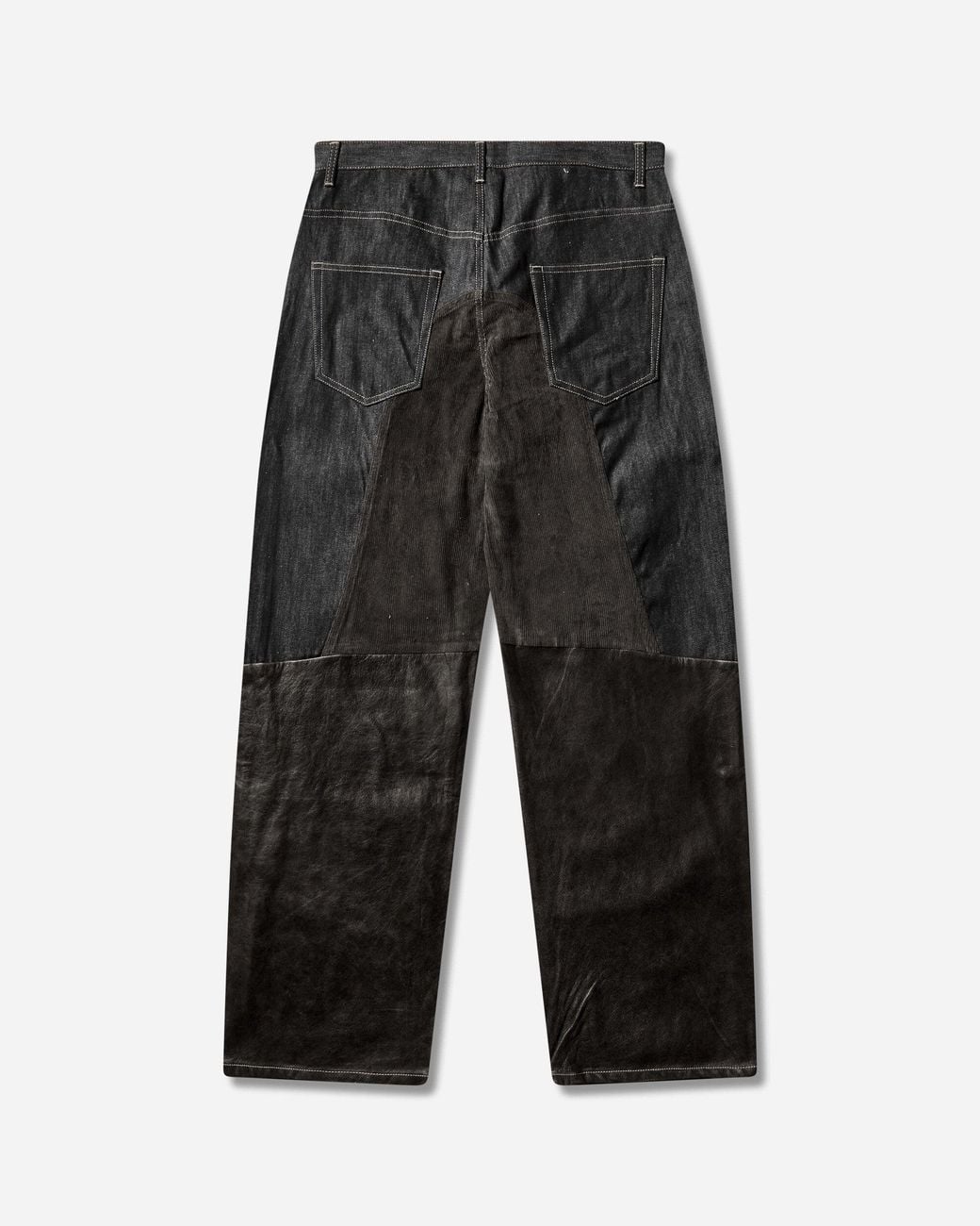 Protocol Index Men S Paneled Hybrid Denim Pants Indigo / Leather