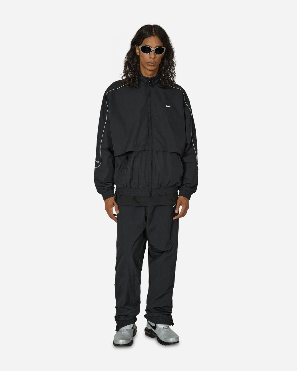 Nike Solo Swoosh Woven Track Jacket in Black for Men | Lyst