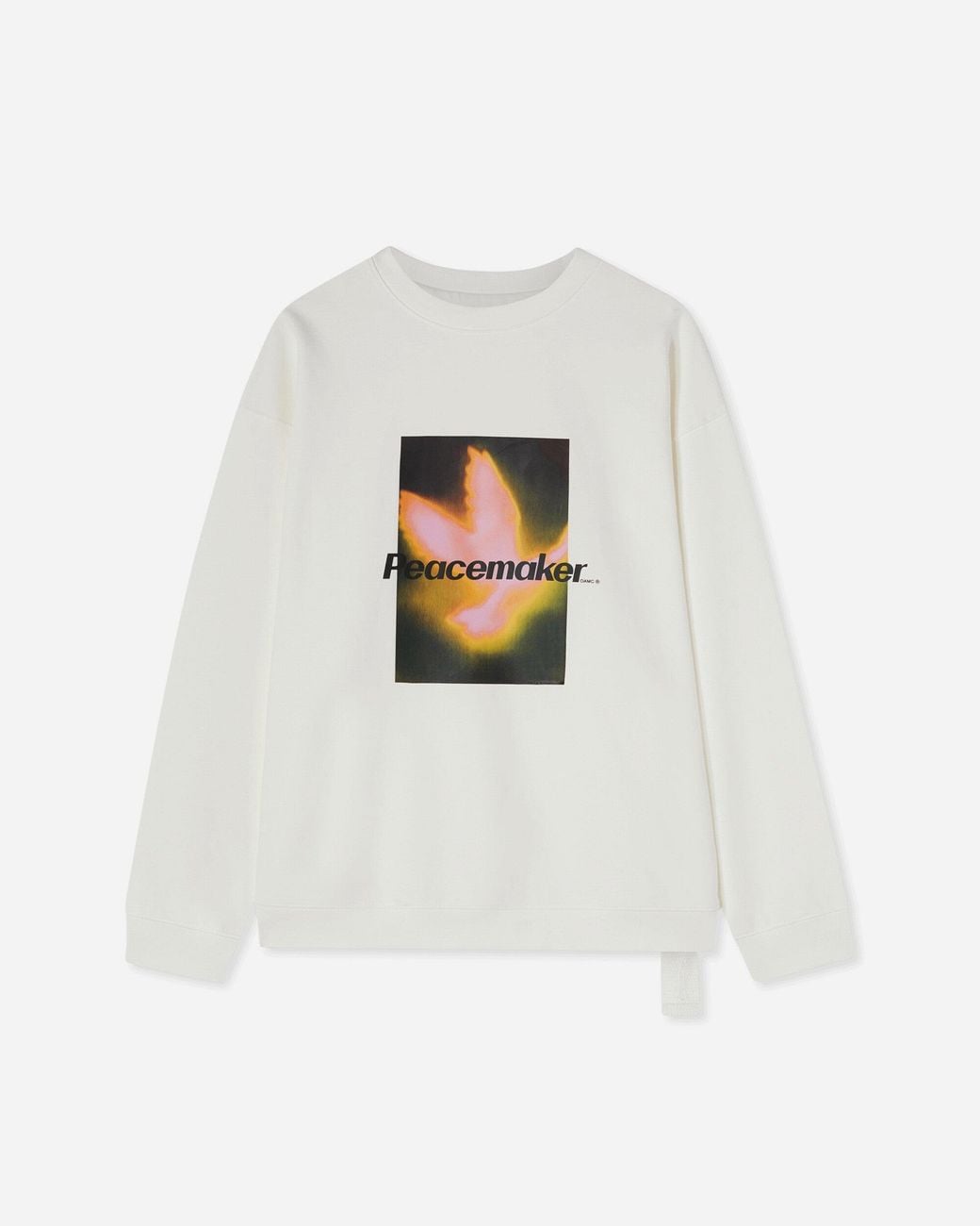 Oamc Peacemaker White Men S Bird Loose Fit Crewneck Sweatshirt Snow for men