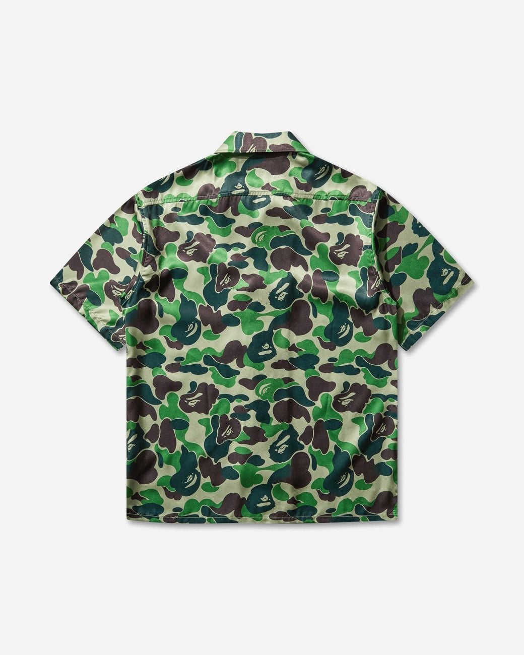 A Bathing Ape Green Men S Abc Camo Open Collar Shirt for men