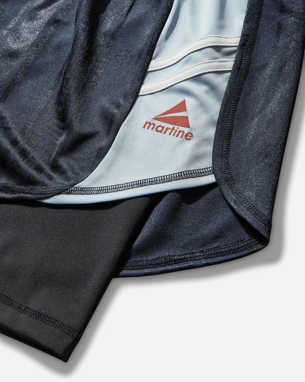 Martine Rose Blue Double Football Shorts for men