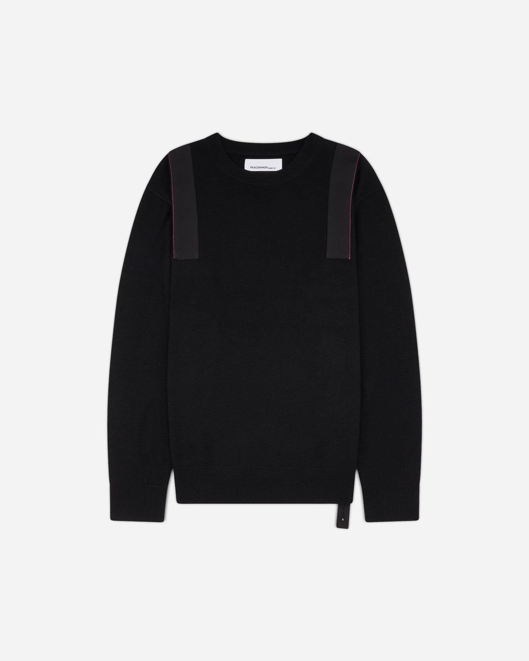 Oamc Peacemaker Black S Applied Tape Knit Sweater for men