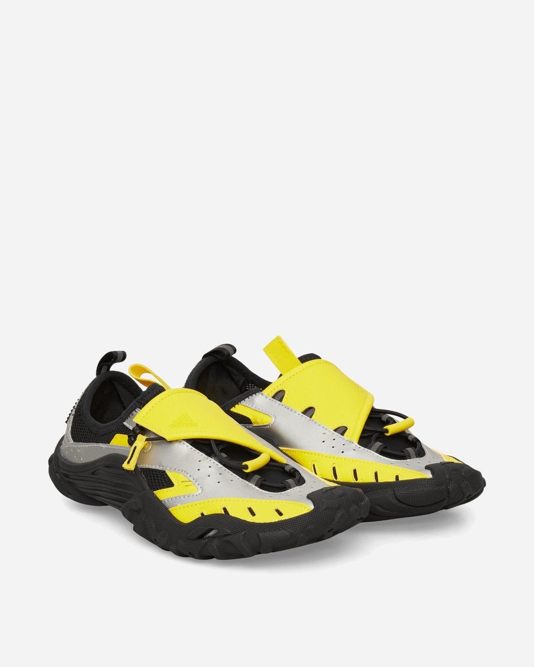 Adidas Yellow Pharrell Williams Virginia Water Moc Shoes / Core Black / Matte Silver for men