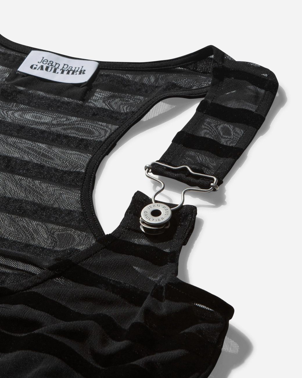 Jean Paul Gaultier Black Flocked Maxi Dress