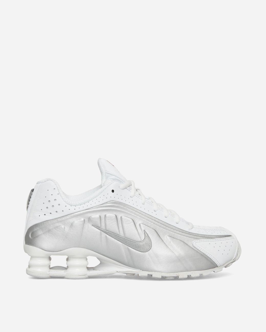 Nike White Shox R4 Sneakers Metallic for men