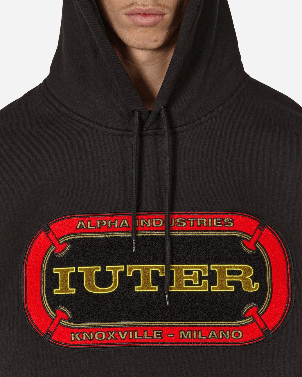 Iuter Black Alpha Industries Mat Hoodie for men