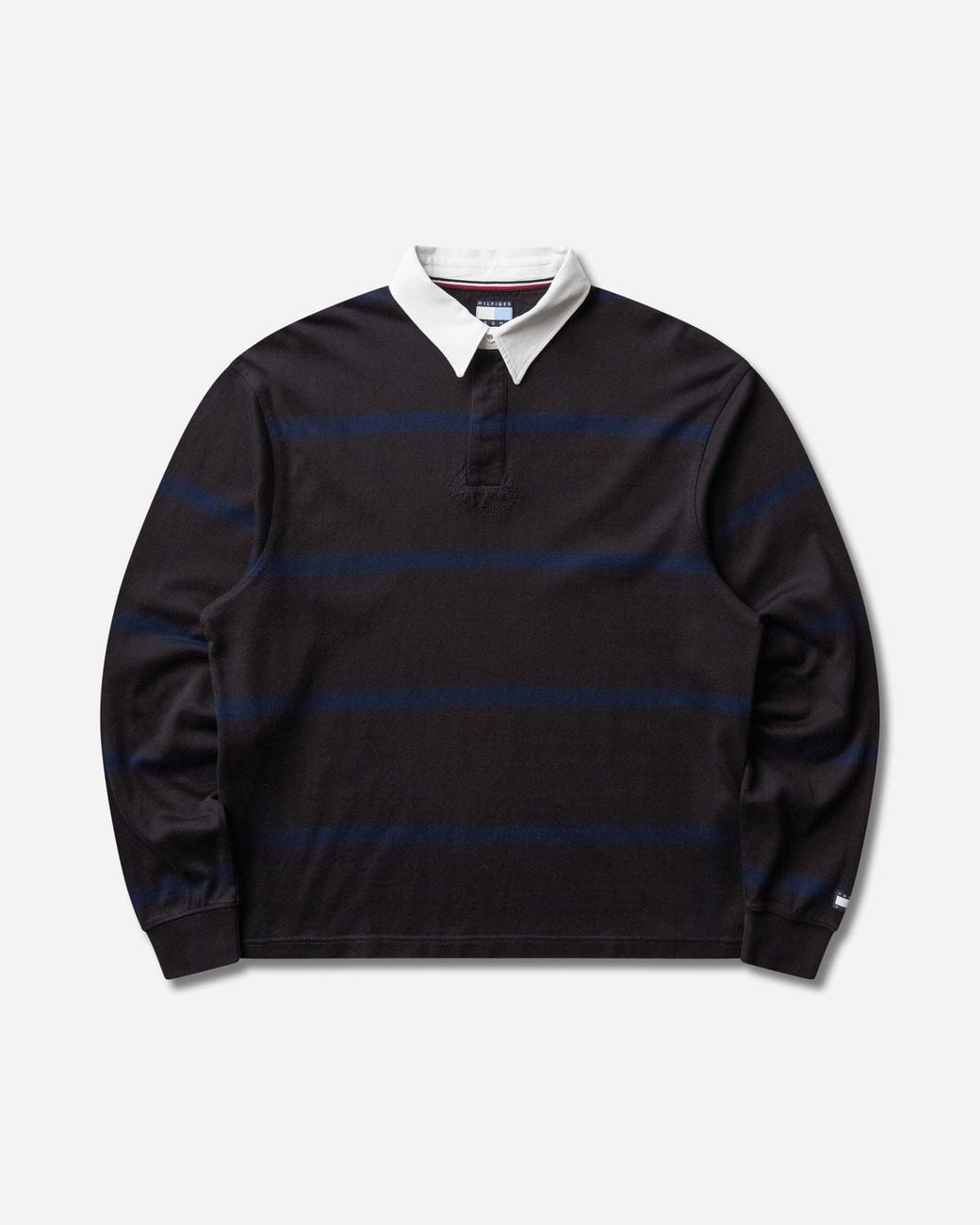 Tommy Hilfiger Men S Frgmt Stripe Rugby Polo / Navy Blue for men