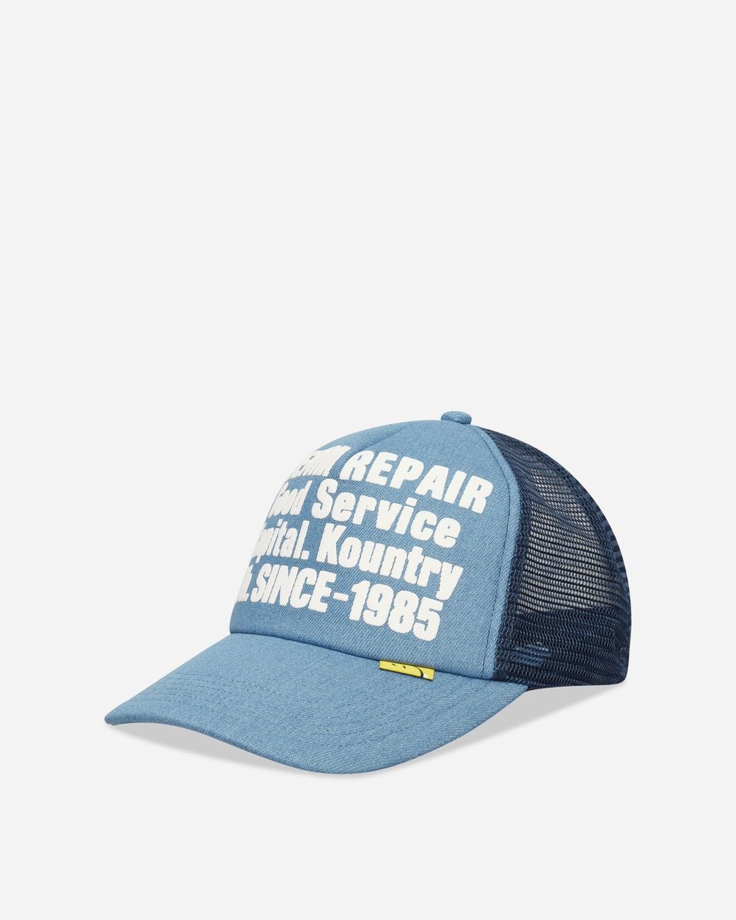 Kapital Blue Denim Repair Service Denim Track Cap for men