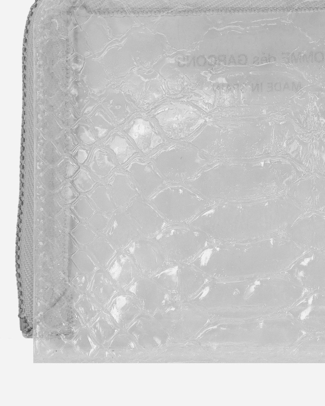 Comme des Garçons White Transparent Snake Zip Around Wallet Clear for men