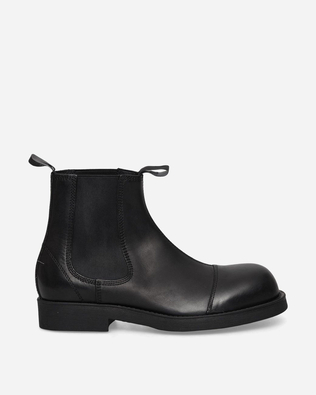 MM6 by Maison Margiela Black Leather Biker Chelsea Boots for men