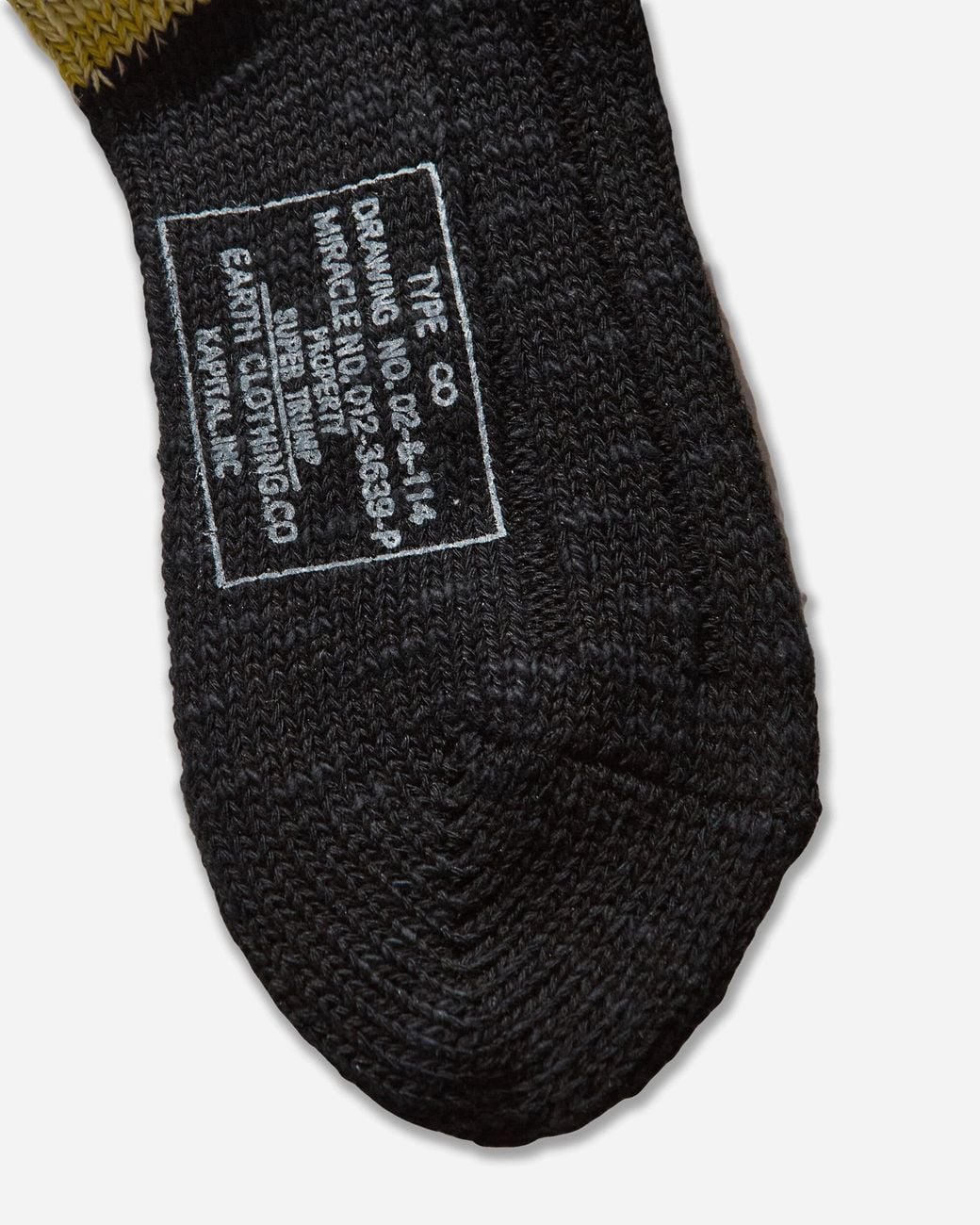Kapital Black 56 Yarns Ma-1 Rainbowy Happy Heel Socks for men