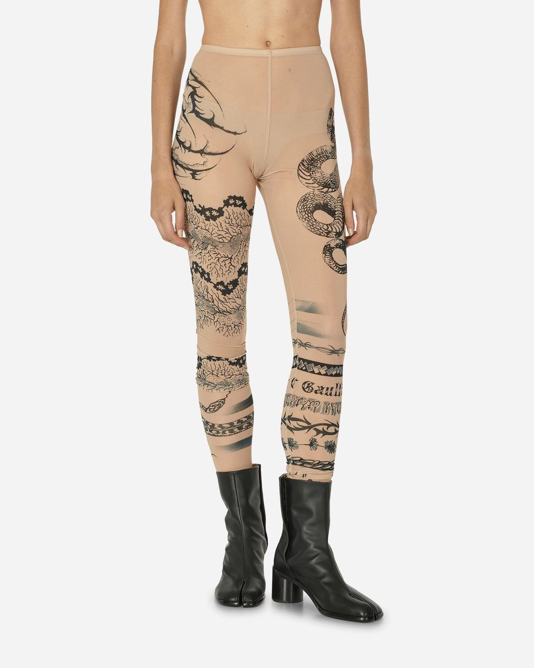 Jean Paul Gaultier Knwls Tattoo leggings Nude in Natural | Lyst UK