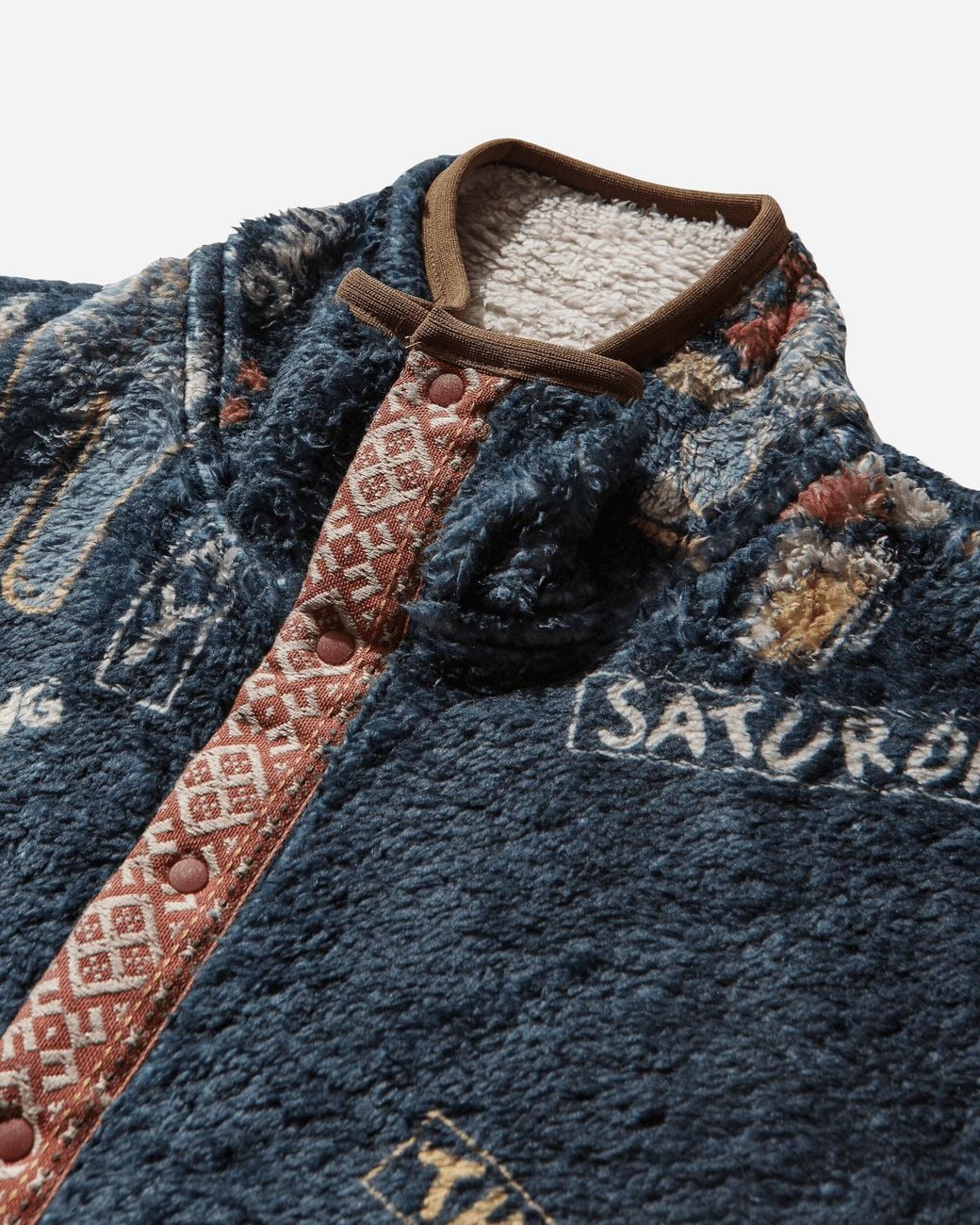 Kapital Blue S Kountry Calendar Fleece Pullover for men