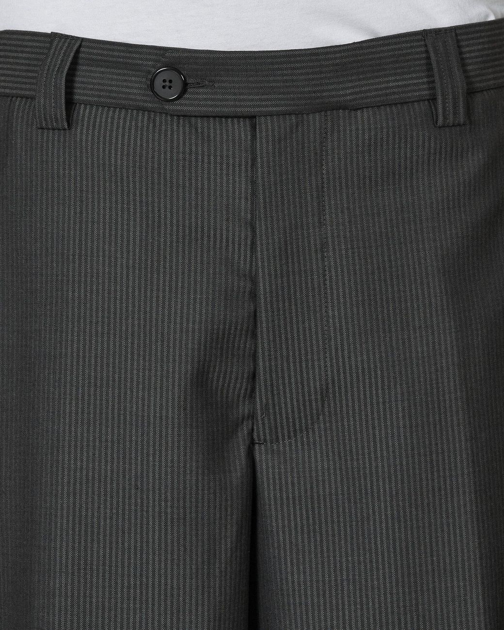 Mfpen Gray Studio Trousers In Dark Grey Stripe - 54% Off