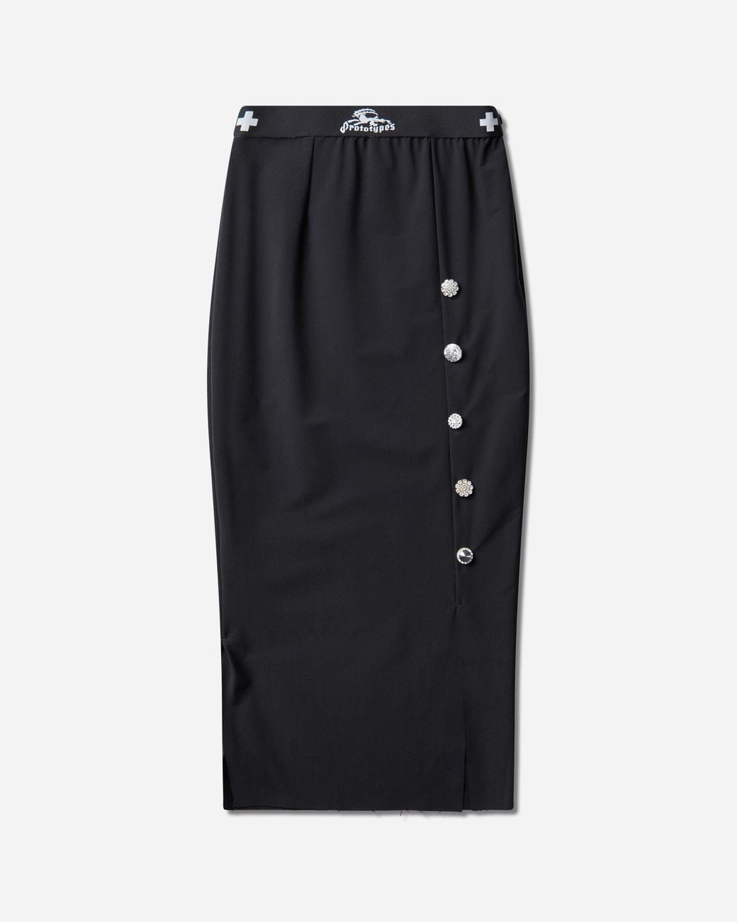 PROTOTYPES Black S Jewelry Button Skirt