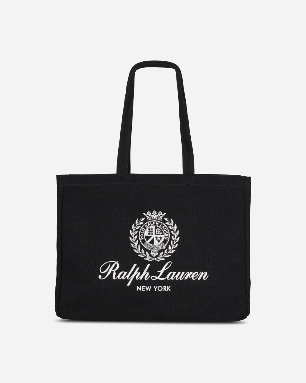 Polo Ralph Lauren Black Crest-embroidered Canvas Tote Bag for men