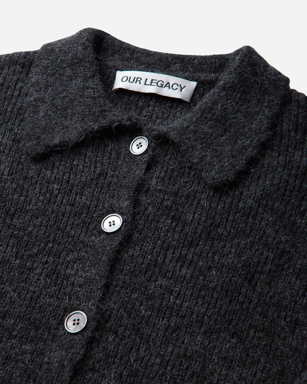 Our Legacy Black S Mazzy Polo Charcoal Melange