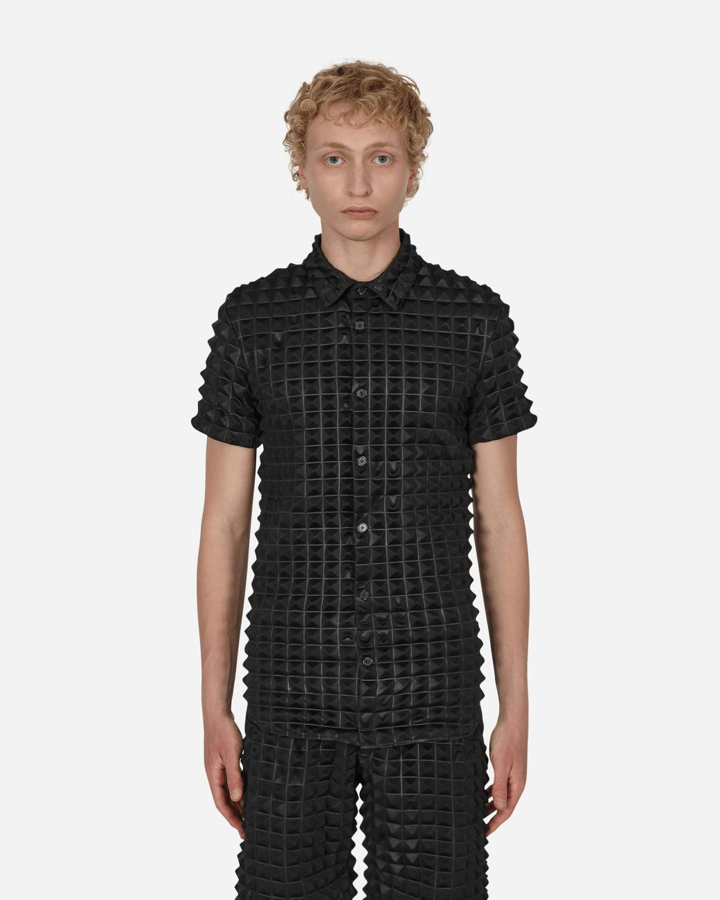 KANGHYUK Black 2.5 Pyramid Embossed Shirt for men