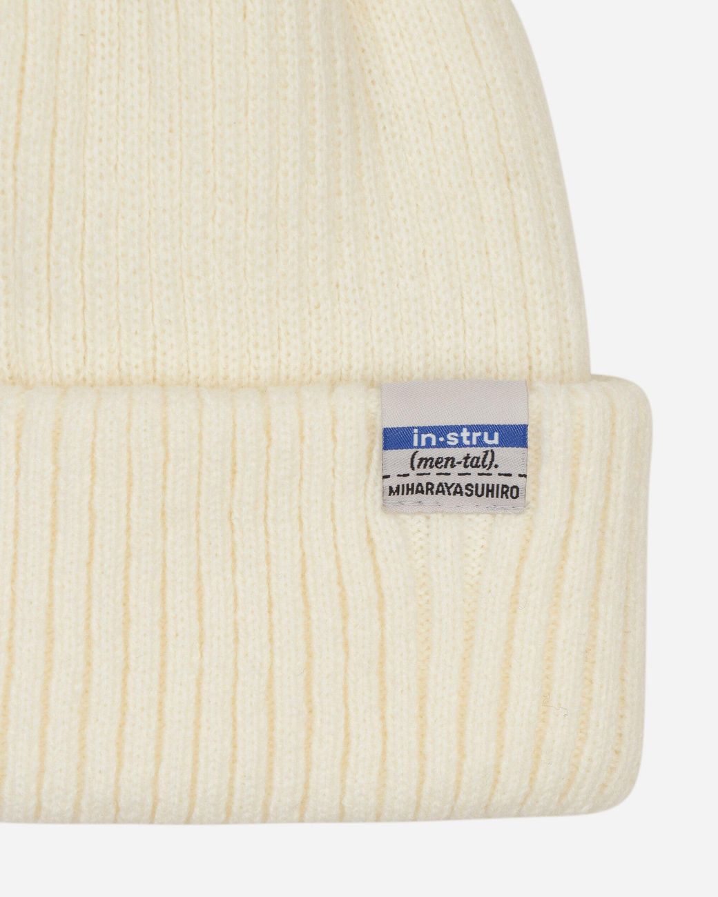 in・stru(men-tal) White Knit Beanie for men
