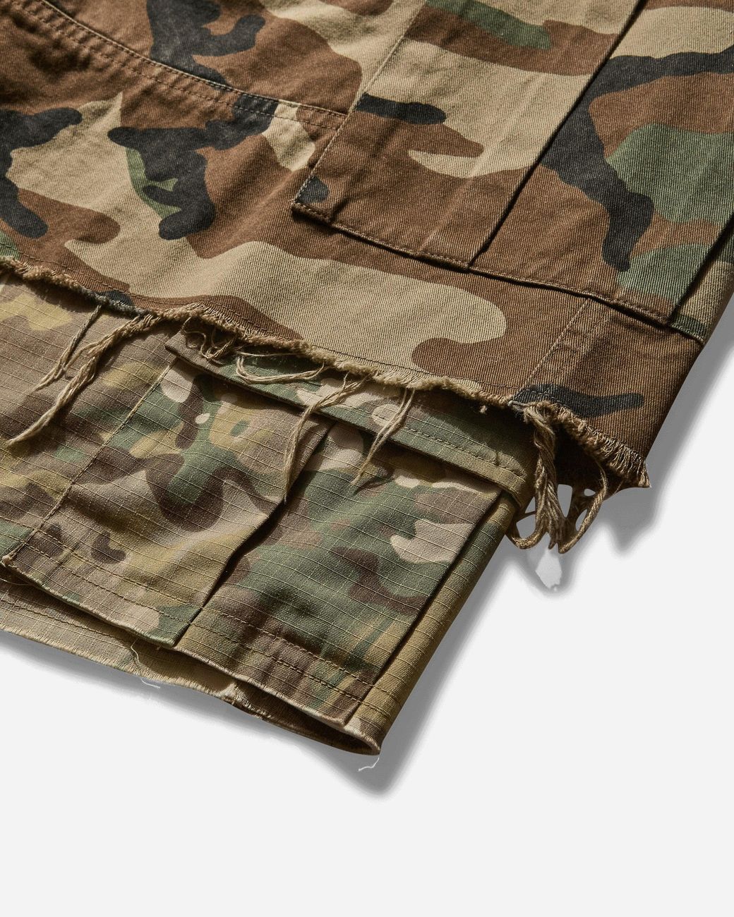 PROJECT G/R Layered Skirt Cargo Shorts Camo in Green for Men