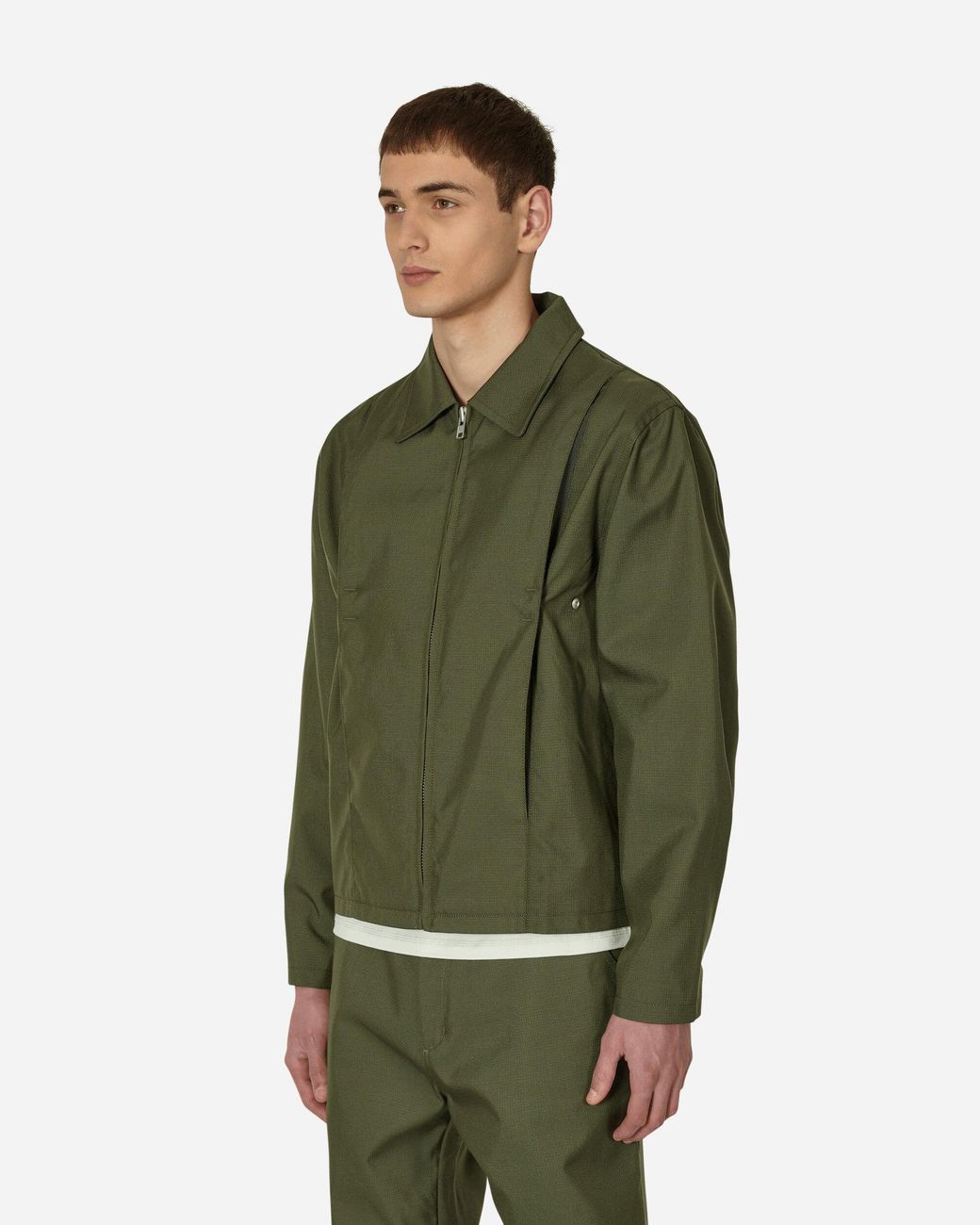 AFFXWRKS Green Pleat Bomber Jacket for men