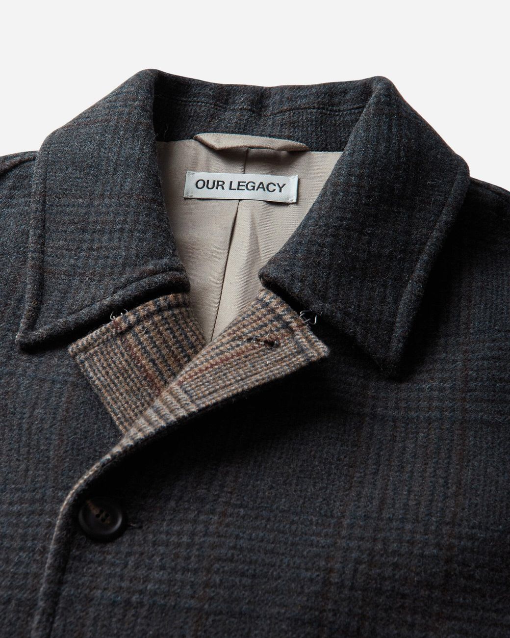 Our Legacy Black S Collapse Carcoat Bishop Check for men