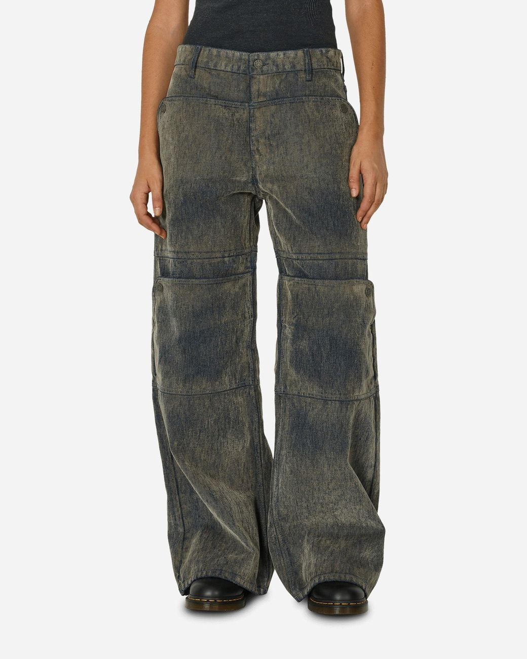 Guess Coated Denim Utility Pants Black in Natural | Lyst