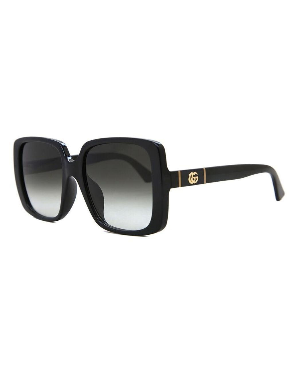 Gucci Black Lines 56mm Rectangular Sunglasses