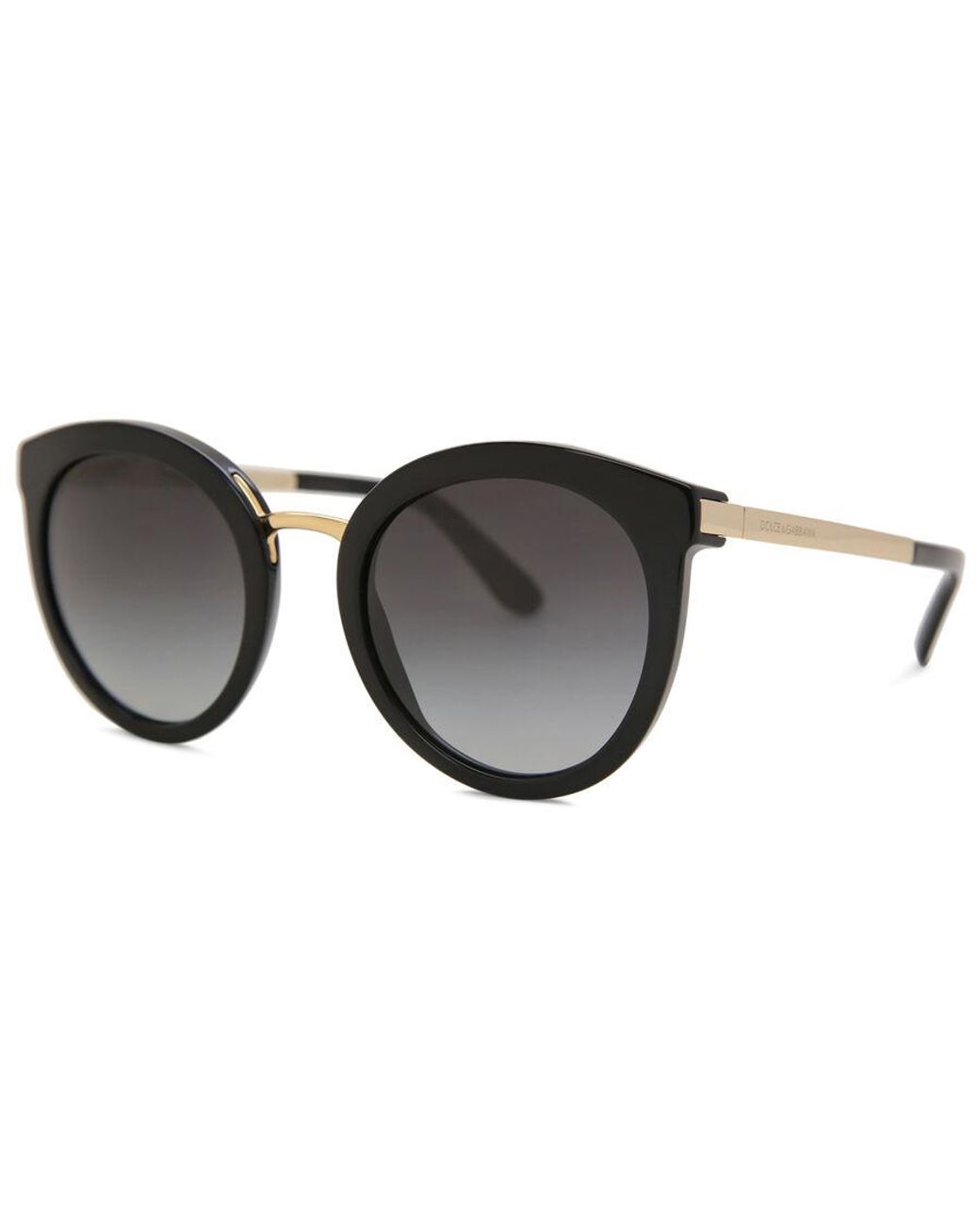 Dolce & Gabbana Black 52mm Round Sunglasses