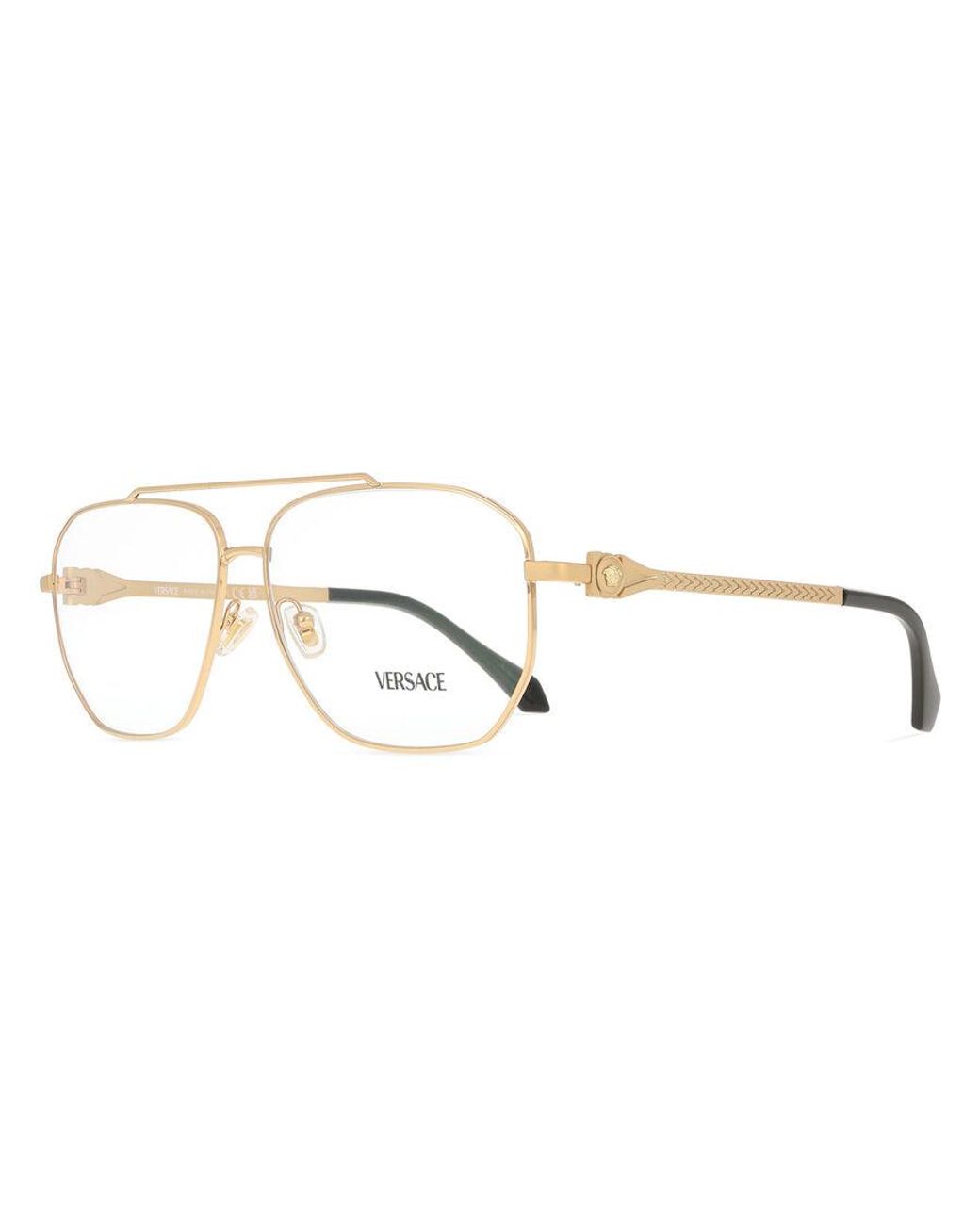 Versace Black Ve1307 1002 Optical Frames Metal Pilot Normal for men