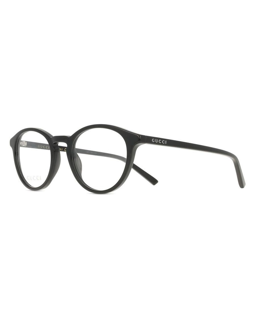 Gucci Black Gg1998O 001 Optical Frames Acetate Transparent Round for men