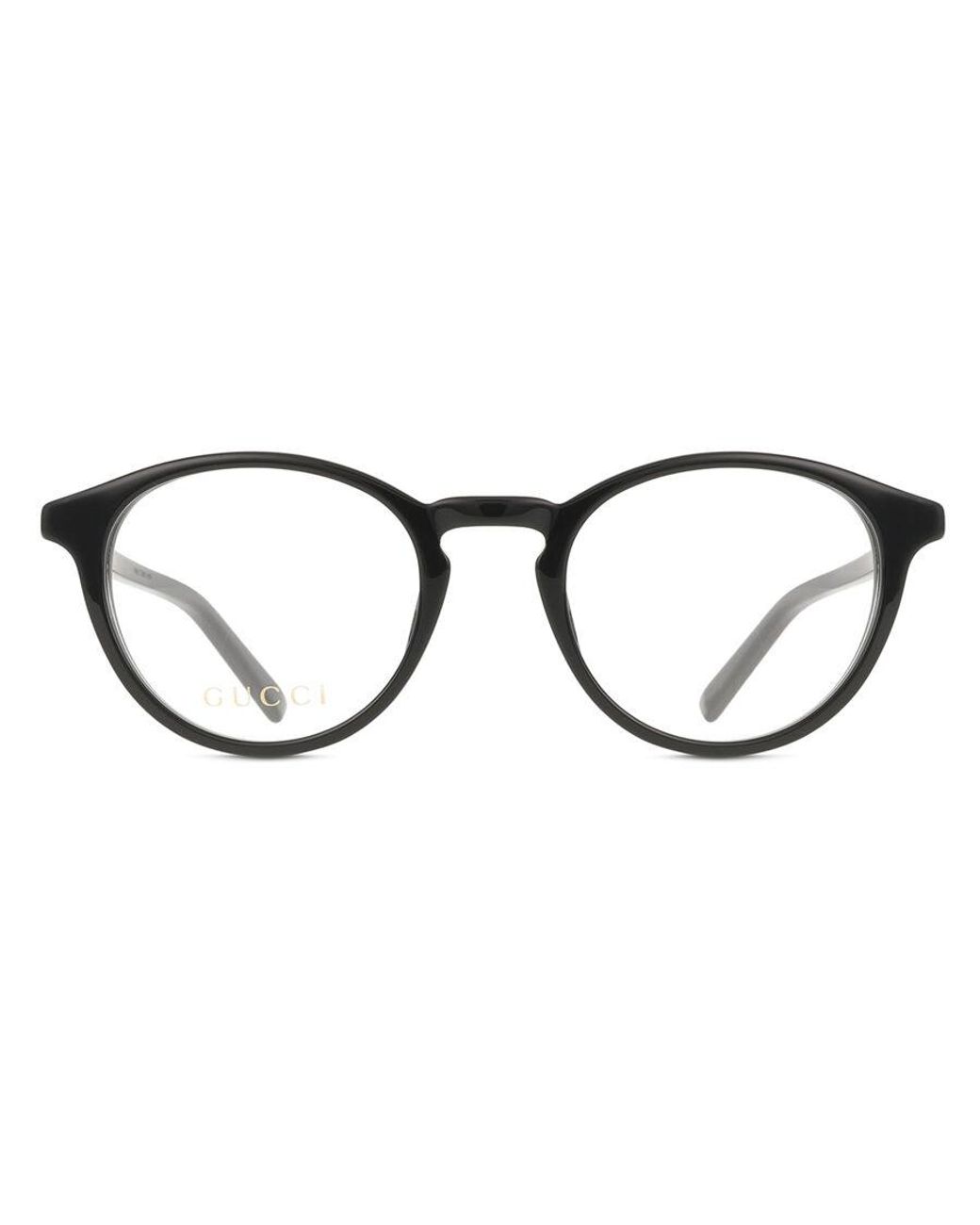 Gucci Black Gg1998O 001 Optical Frames Acetate Transparent Round for men