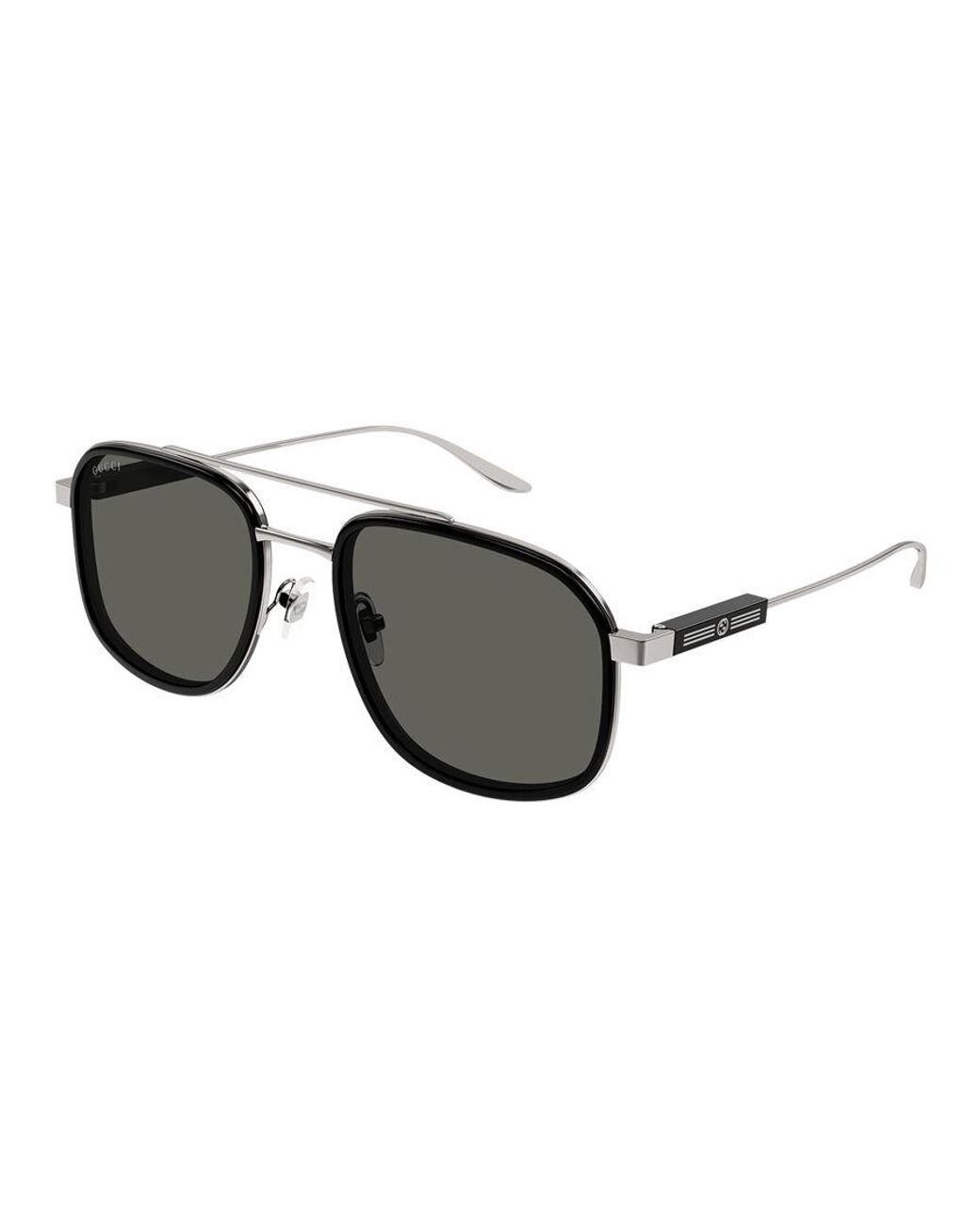 Gucci Black Back To Web 56mm Navigator Sunglasses for men