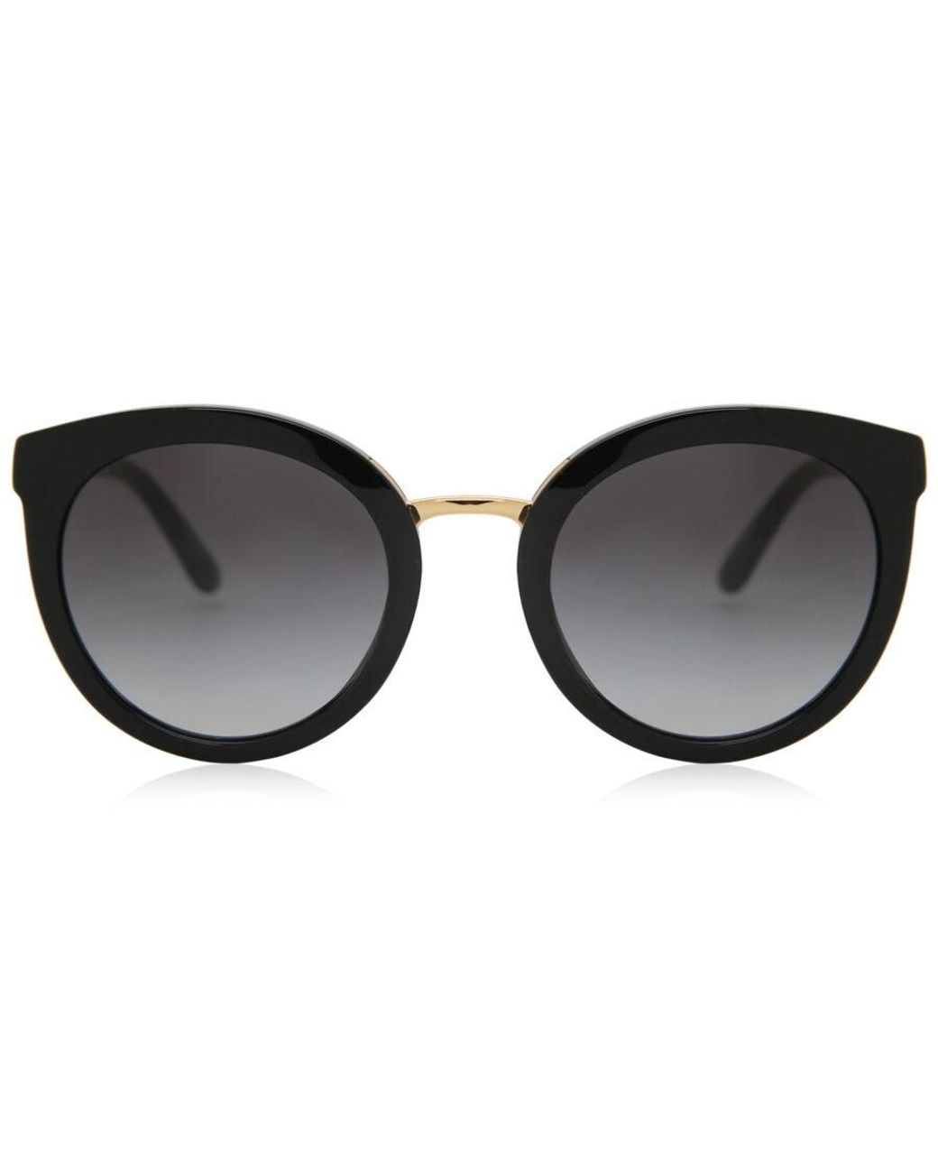 Dolce & Gabbana Black 52mm Round Sunglasses