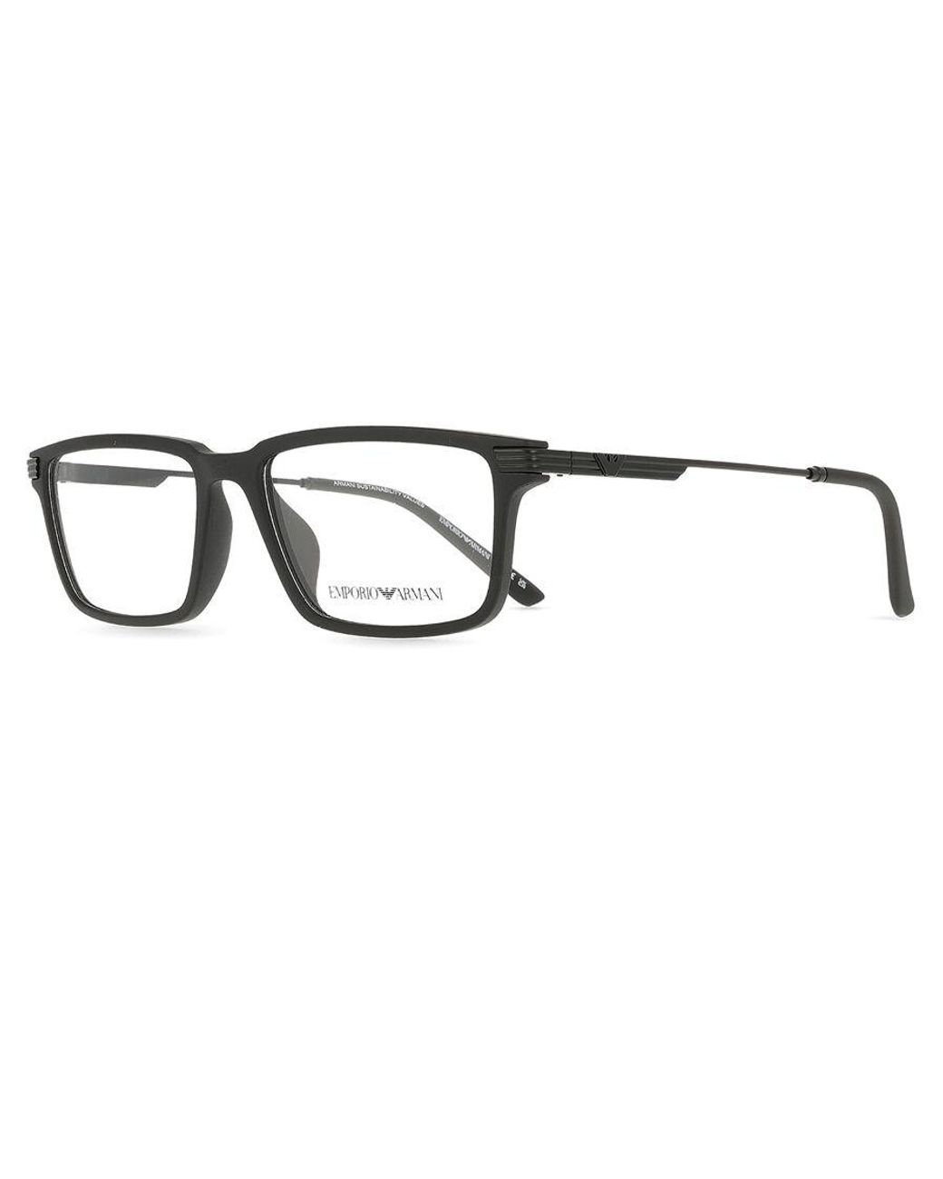 Emporio Armani Black Ea3268U 6258 Optical Frames Injected Squared Normal for men