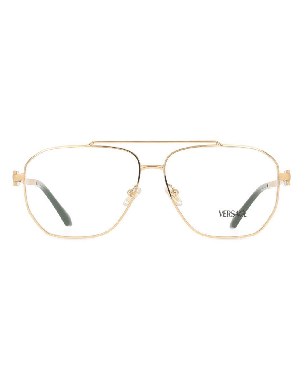 Versace Black Ve1307 1002 Optical Frames Metal Pilot Normal for men