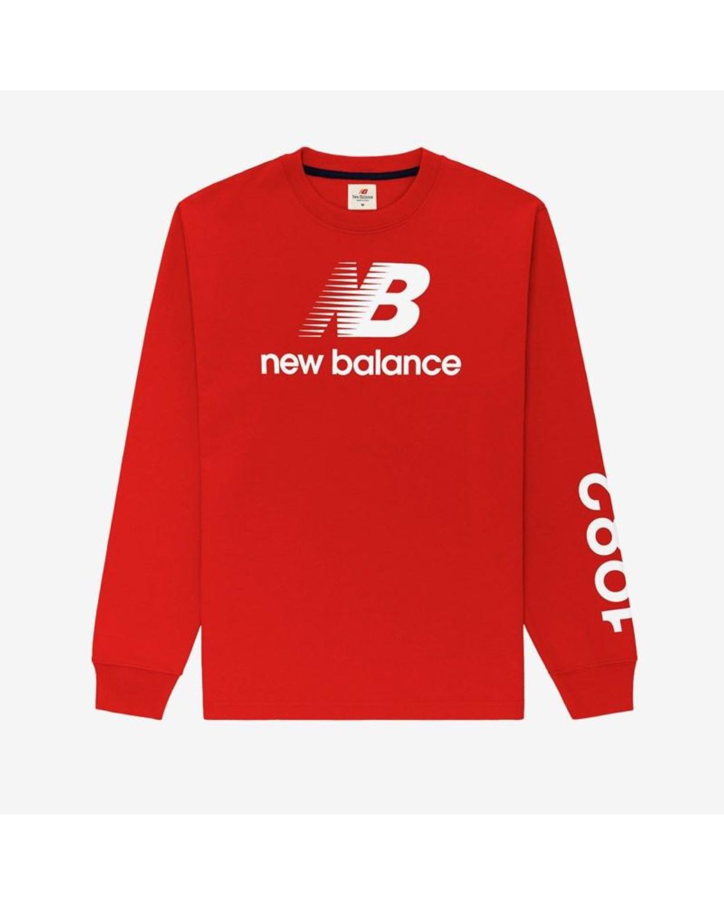 New Balance Made In Usa Logo Long-sleeve Tee in Red for Men | Lyst